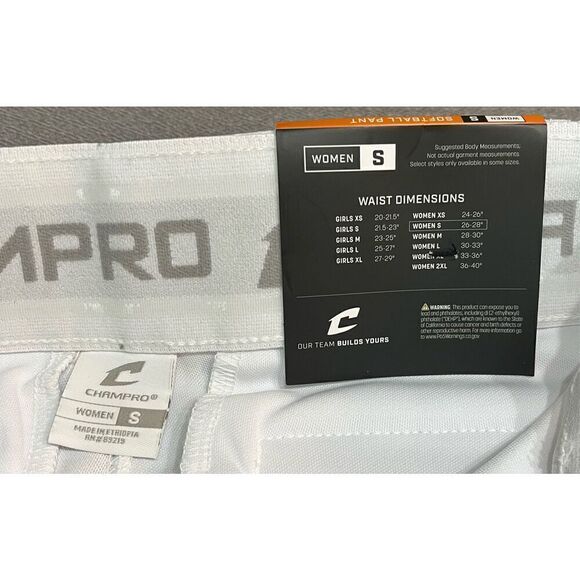 CHAMPRO Women's Tournament Traditional Low-Rise Softball Pants with Braid - Picture 6 of 8